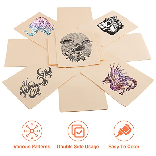 Tattoo Practice Skin With Transfer Paper - 30Pcs Anghie 10Pcs Tattoo Fake Skin And 20Pcs Tattoo Stencil Paper, 8X6In Tattoo Skins With A4 Size Tattoo Tracing Paper For Tattoo Supplies Tattoo Practice #TOP5