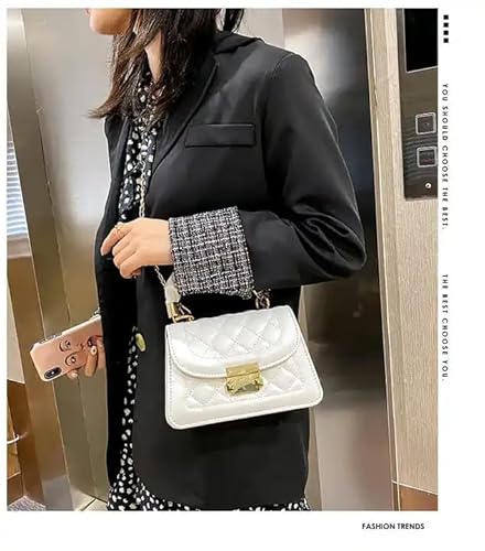 Bolsa Feminina Pequena Fashion Transversal Luxo Bolsinha (Branco)
