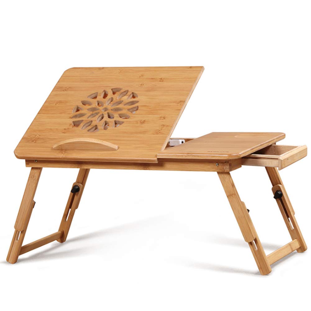 Buy KIKTS Laptop Desks Portable Table Bamboo Adjustable Minimalism