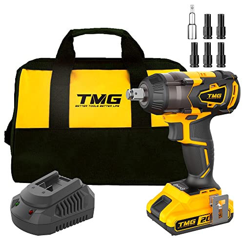 TMG 20V Cordless Impact Wrench kit, High Torque, 1/2