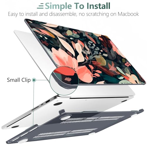 DONGKE Case for MacBook Pro 14 Inch (2026-2021 Release, M5 M4 M3 M2 M1 Pro/Max Chip), Plastic Slim Hard Shell Protective Cover with Keyboard Cover & Screen Protector, Painted Florals by DONGKE - Used condition - Image 6