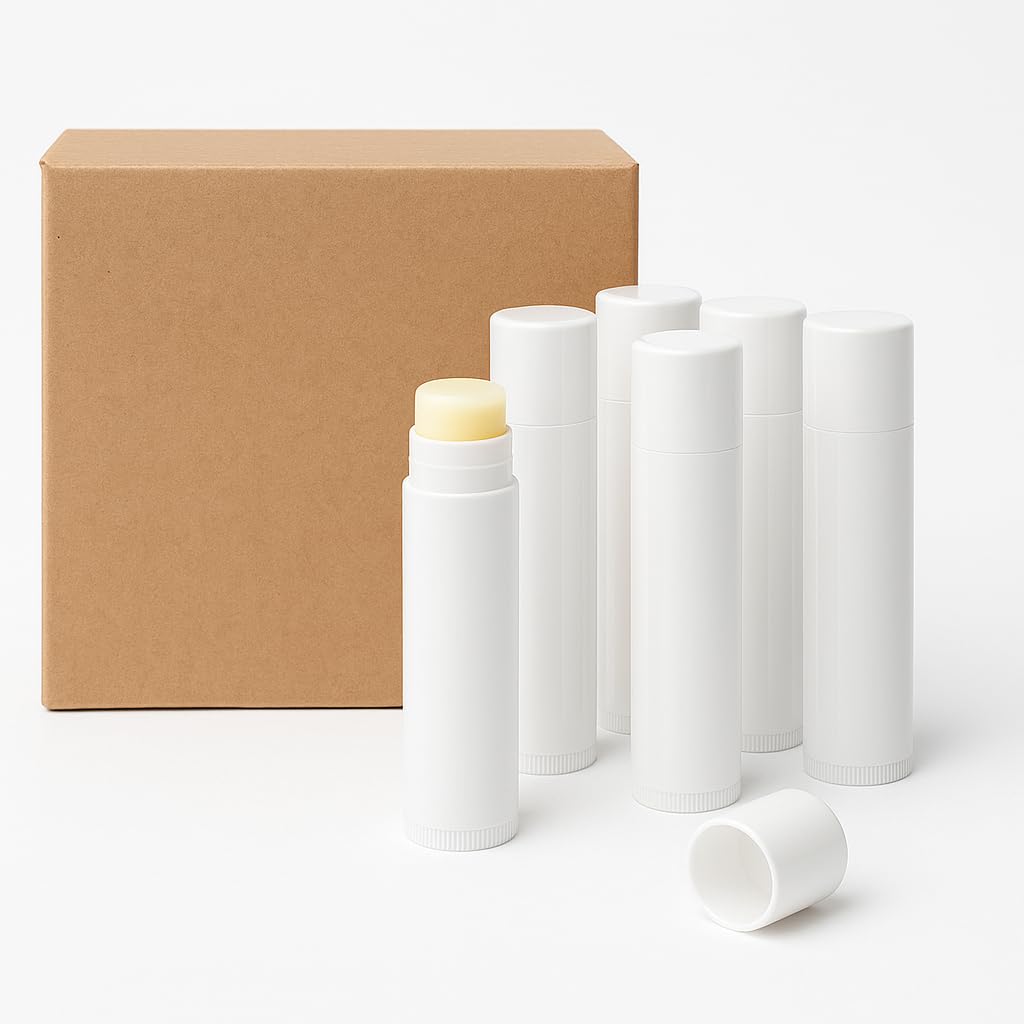Generic Bulk Lip Balm, Natural, No Flavor, Pack of 50, White