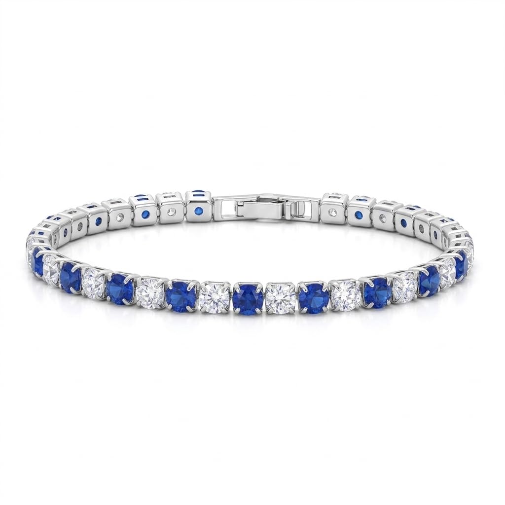 salty alpha Two Tone Radiance Tennis Bracelet - Silver-Blue-picture-11