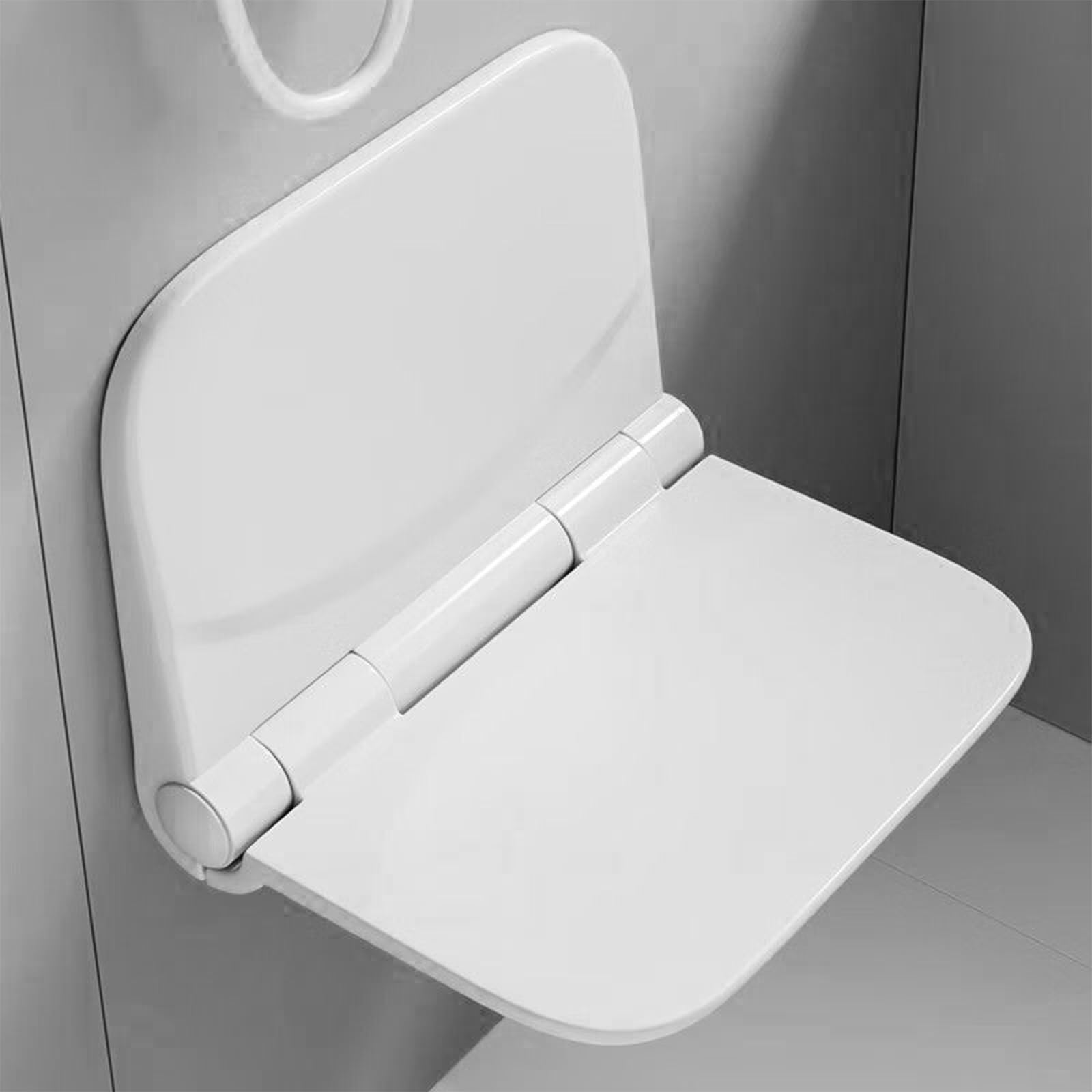 Duschsitz Klappbar Wandmontage, Weiß Extrabreiter Klappsitz Wand für Dusche Ergonomischer Duschstuhl bis 150kg Rutschfester Duschhocker für Senioren für Badezimmer Schlafzimmer