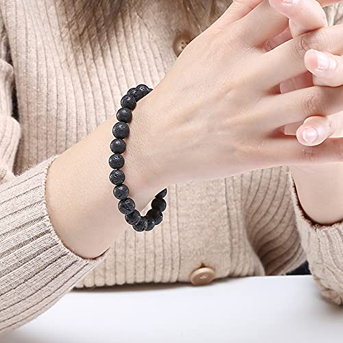 Wainis 10 Pcs 8Mm Stone Semi-Precious Gemstones Beaded Bracelets For Men Women Healing Crystal Stretch Beaded Bracelet Unisex #TOP5