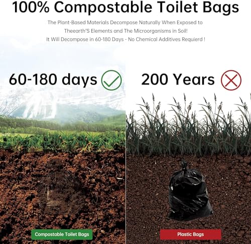 Sac de toilette de camping portable et compostable lot de 75