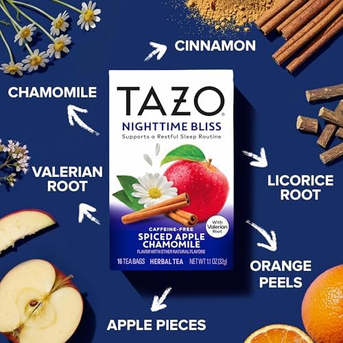 TAZO Herbal Tea Bags, Nighttime Bliss Spiced Apple Chamomile, 16 Count (Pack of 1) - 3