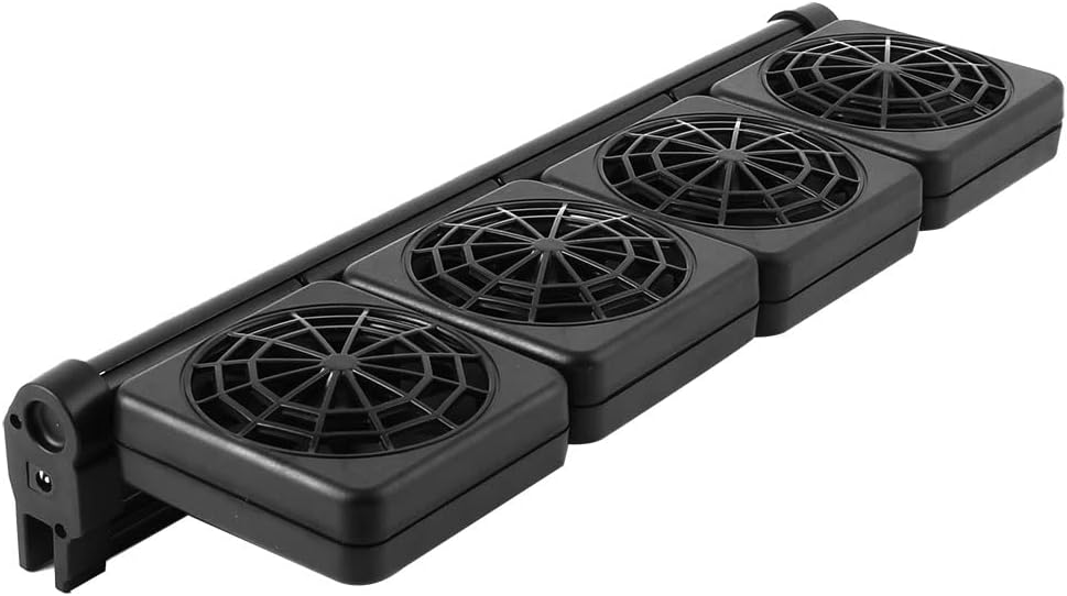 Plastic Fish Tank Four Heads Radiator Cooler Cooling System Aquarium Fan US Plug DC 12V (id: 4e6 f63 24f ad0 2c2