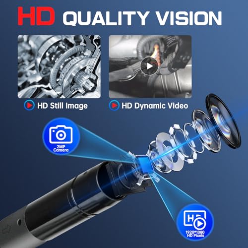 Autel MaxiVideo MV108S Endoscopio USB Cámara de Inspección Impermeable 8.5mm con Luz, 1920x1080 HD 2MP Borescopio para Escáner Autel y PC, Cámara con Cable de 1M miniatura 2