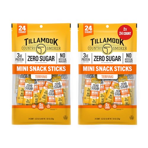 Tillamook Country Smoker Zero Sugar Teriyaki Mini Smoked Sausages, 0.33