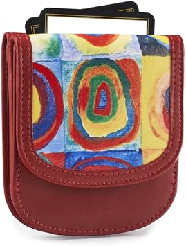Taxi Wallet TW04-KANDINSKY - Soft Leather - Compact, Front Pocket Folding Wallet - For Cards, Coins, Bills, ID Men & Women