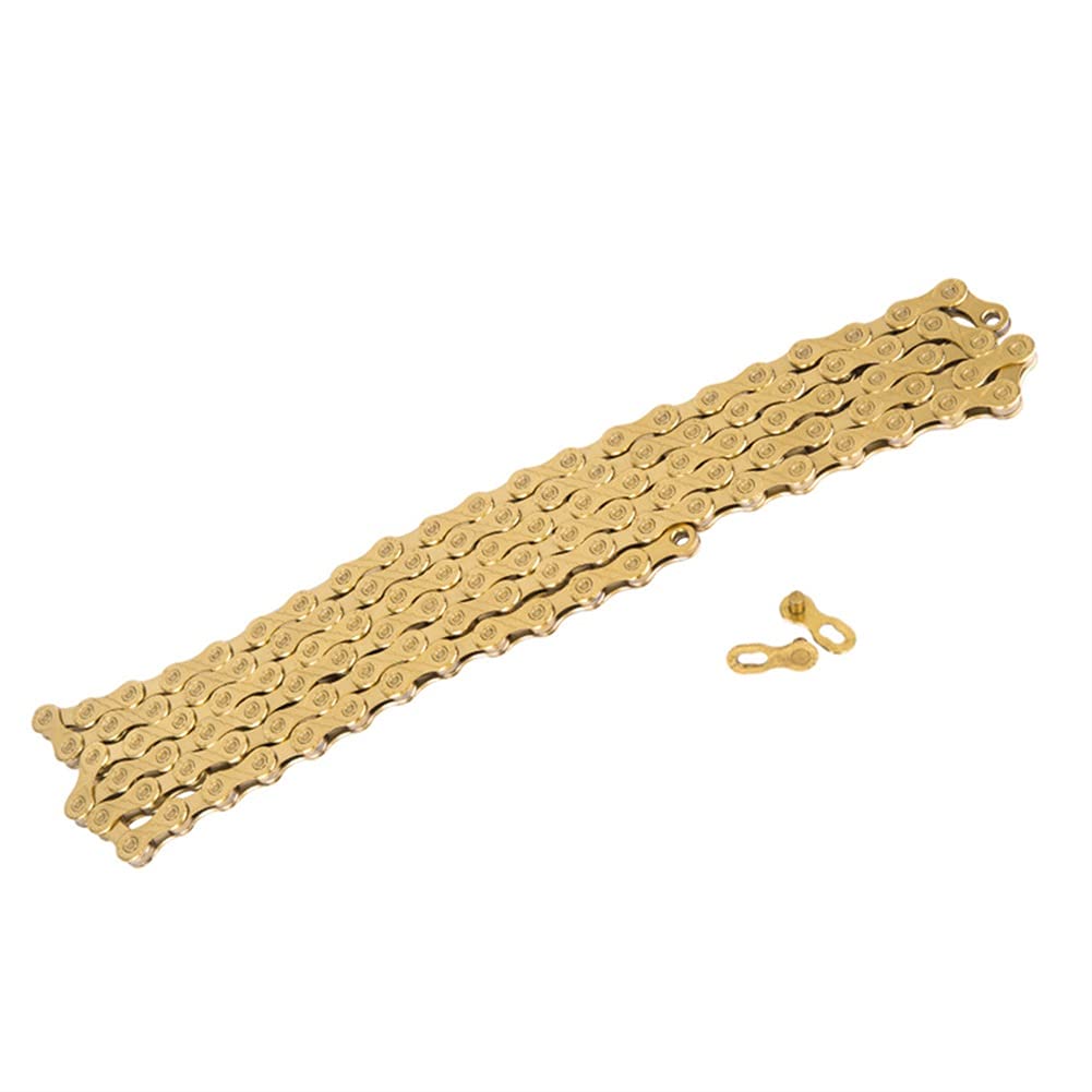 Cadenas de bicicleta Cadena de bicicleta Cadenas de ciclismo de 11 velocidades Cadena de cambio de bicicleta reutilizable para bicicleta de montaña para bicicleta de carretera de montaña (Color : Go