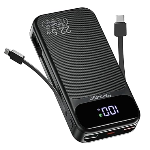 Power Bank 25800mAh Carga Rápida 22.5W PD3.0 QC4.0 USB-C Entrada y Salida con Pantalla LCD Batería Portátil para Smartphone Tablets y Más