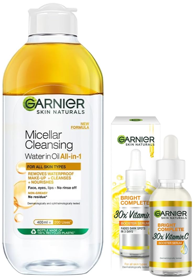 Garnier Bright Complete VITAMIN C Booster Face Serum, 30ml & Garnier Skin Naturals, Micellar Oil-Infused Cleansing Water, 400ml-picture-39