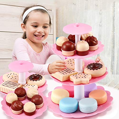 image for Toddmomy 2 Sets Pretend Play Tea Time Toy Food Play Cake Toys Food Des