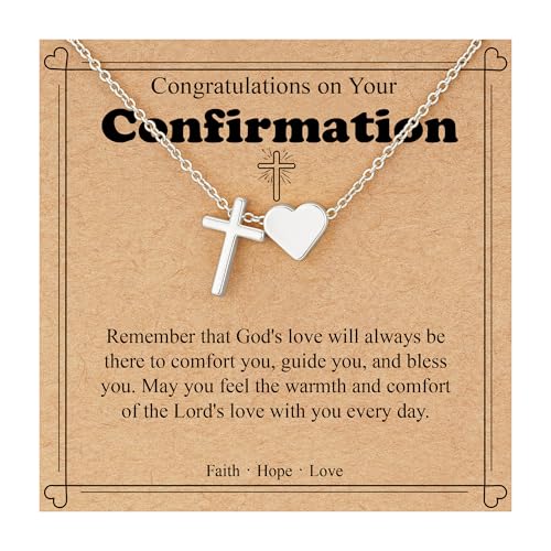 Collier coeur communion et baptême chrétien pour fille