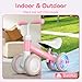 Liberry Light Up Baby Balance Bike 1 2 Years, Ride Toys with Adustable Seat for Girls, First Birthday for Toddlers, Pink
