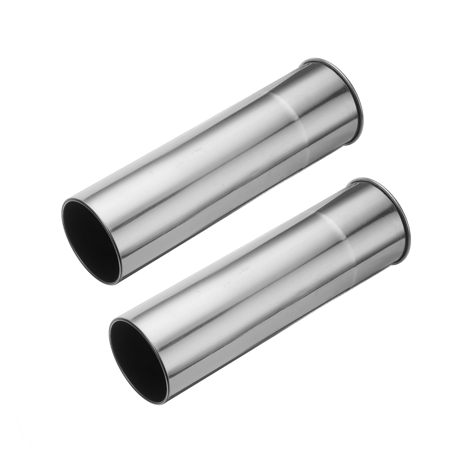 PATIKIL 6x20cm Stove Pipe, 2Pcs Stainless Steel Thickened Lengthen Straight Tent Stove Chimney Pipe with Turned Edges Flue Extension for Camping Stove Vent Water Heater Smoke Exhaust