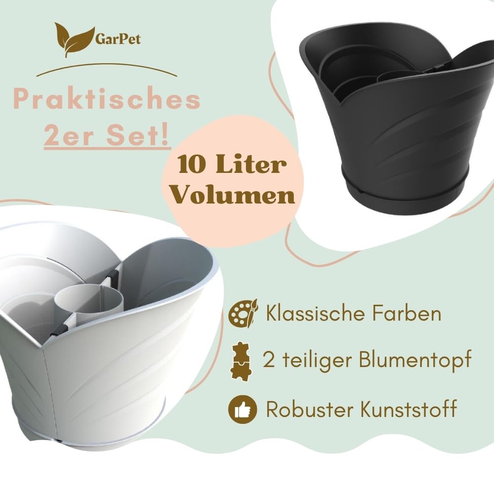 Fleuriek - Bloempot Voor Aan De Muur Groen - 2 Stuks - Japandi Hangpot Binnen Voor Plantenwand Decoratieve Plantenhangers Kunststof Plantenpot Voor Aan De Wand Set Van 2 D12 Cm