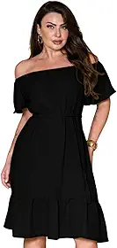 Vestido Feminino Midi Moda Ajustavel Soltinho Elegante Verão