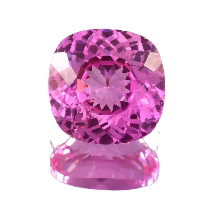 Saphir rose gemme naturelle 13x13mm coussin à facettes pour bague pendentif collier DIY