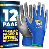 S&R Arbeitshandschuhe mit Nitril-Beschichtung – Nahtlose, Rutschfeste Schutz-Handschuhe für Montage, Bauarbeiten & Wartung – Flexibel, Ölfest & Wasserdicht, Abriebfest