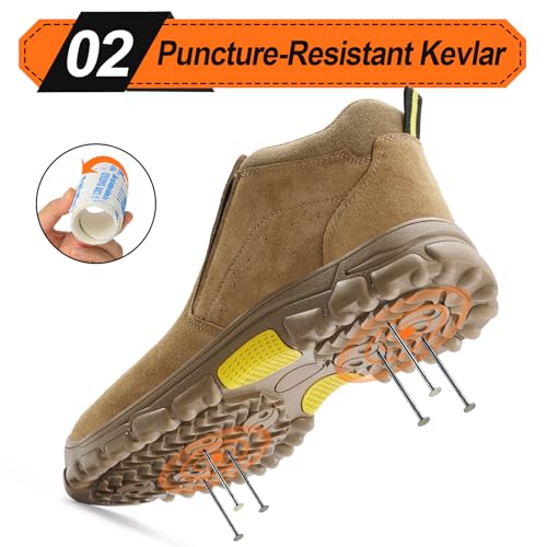 Baskets de sécurité légères pour homme avec coque en acier résistante aux chocs - 3