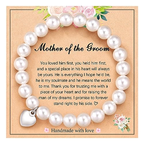 Wedding Jewelry for Mother of The Bride, Mother of The Groom, Grandma, Mother in Law, Daughter, Bride, Bridesmaid, Pearl Bracelet for Women