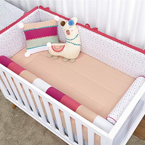 Kit Berço Lhama - 10 Peças, Batistela Baby, coral