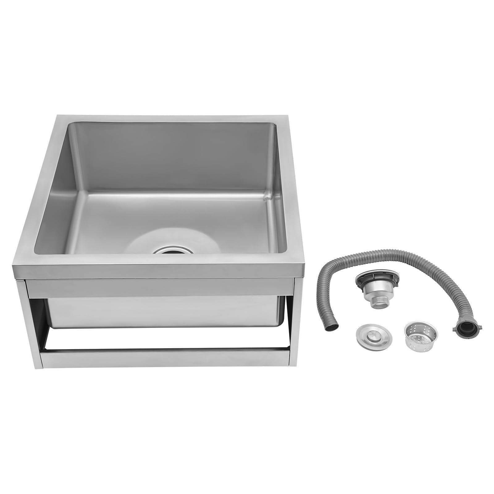 Lavello da cucina in acciaio inox 304, 60,96 x 60,96 x 33,02 cm, con
