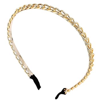 Thin Metal Headbands with Hoop Chain - Cute Headwear Hair Accessories for Women and Girls