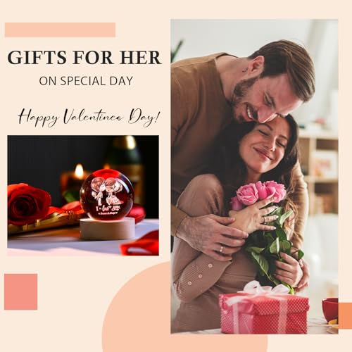Image of IFOLAINA 3D Couple Crystal Ball Wedding Gifts for Couples Newlywed | Romantic Gifts for Girlfriends Her 2.36 inch Engraved Glass Couple Sphere Gifts