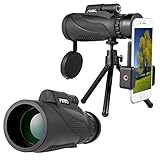Mobile Phone Telescope,Monocular Telescope,Zoom Camera lens Low Night Vision 12X50 BAK4 Prism & FMC, Telephoto Lenses Smartphone for Land Scene Viewing Fishing Travelling Bird Watching by Longiko