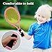 Ppbmocw Toddler Tennis Racket,17inchs Kids Tennis Racket Age 3-15,Kids Tennis Set Include Two Rackets,Four Badminton Shuttlecocks,Two Tennis Balls,Two Sponge Balls and A Carrying Bag(Blue&Pink)