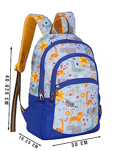 Image of COSMUS KIDO ANIMO Printed School Bag 20L - 16 inches Kids Polyester Backpack ideal for Boys and Girls of Age Group 2-5 yrs | Small Students Daypacks