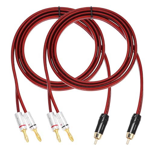 Amazon | uxcell 2個セット 1 RCA → 2 4mm バナナプラグ スピーカー