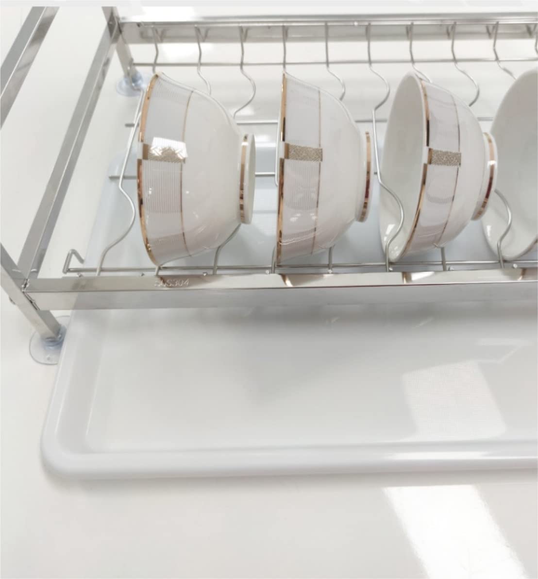 Escurridor de Platos de Cocina de 3 Capas, escurridor de Platos de Acero Inoxidable 304, escurridor de Platos de Cocina, escurridor Cromado, escurridor de Platos.