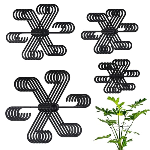 20 Stück Pflanzenstütze Staudenhalter, Pflanzenstielhalter Pflanzen Stütze, Pflanzenhalter Pflanzenstützen Vier Größen Plant Support zur Unterstützung Monstera für Blume Pflanzen Tomaten (Schwarz)