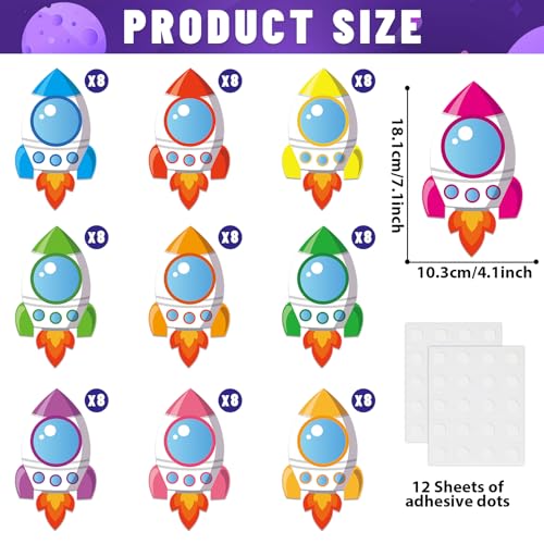 Image of gisgfim 80Pcs Rocket Cutouts Back to School Decorations Bulletin Board Outer Space Paper Cut-Outs Classroom Decor for Boy Girl DIY Craft Photo Wall Door Kindergarten Preschool Party Favor Supply