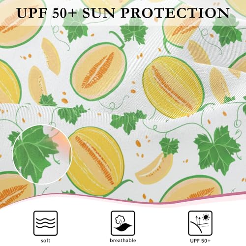 Cantaloupe Fruit Girls Long Sleeve Rashguard Swimsuit UV Protection One-Piece Swimwear Bathing Suit B0404889 7