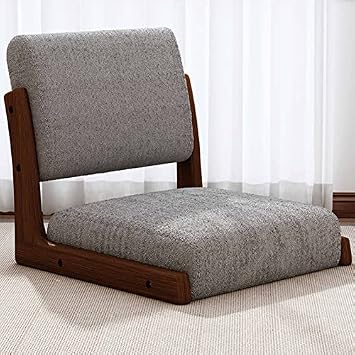 BTZHY Floor Chair Wooden Floor Chair with backrest, Japanese Style, Soft Lambswool Cushion seat, Legless Tatami Chair, Portable Single Chair seat