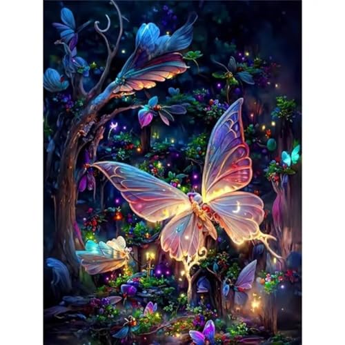 Kit Peinture Diamant Papillon broderie DIY grand format 100x130cm avec strass carrés pour adulte