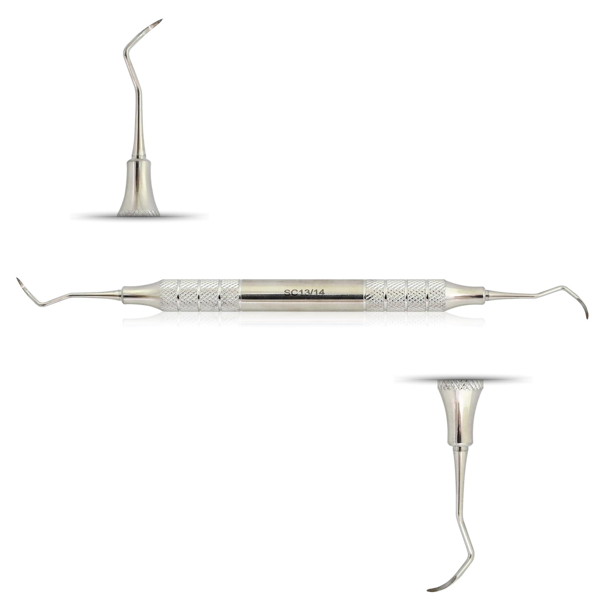 MASTERYD Dental Universal Curette SC 13-14 Columbia Posterior Scaling Root Planing Scaler Subgingival Calculus Remover Hollow Handle with Knurled Texture Handle Dental Periodontal Instruments.