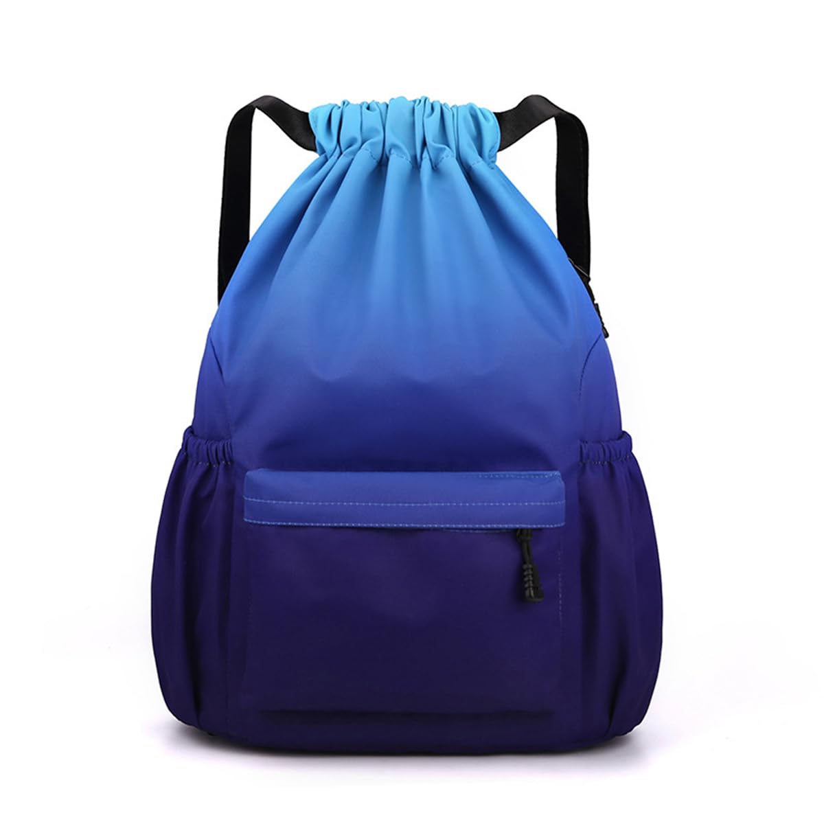 Yyksydpt Unisex Dark Blue Drawstring Bags For Men Women, Oxford Strap Backpack With Outside Zipper, Waterproof Bag For Travel, Leisure Or Work (, L)
