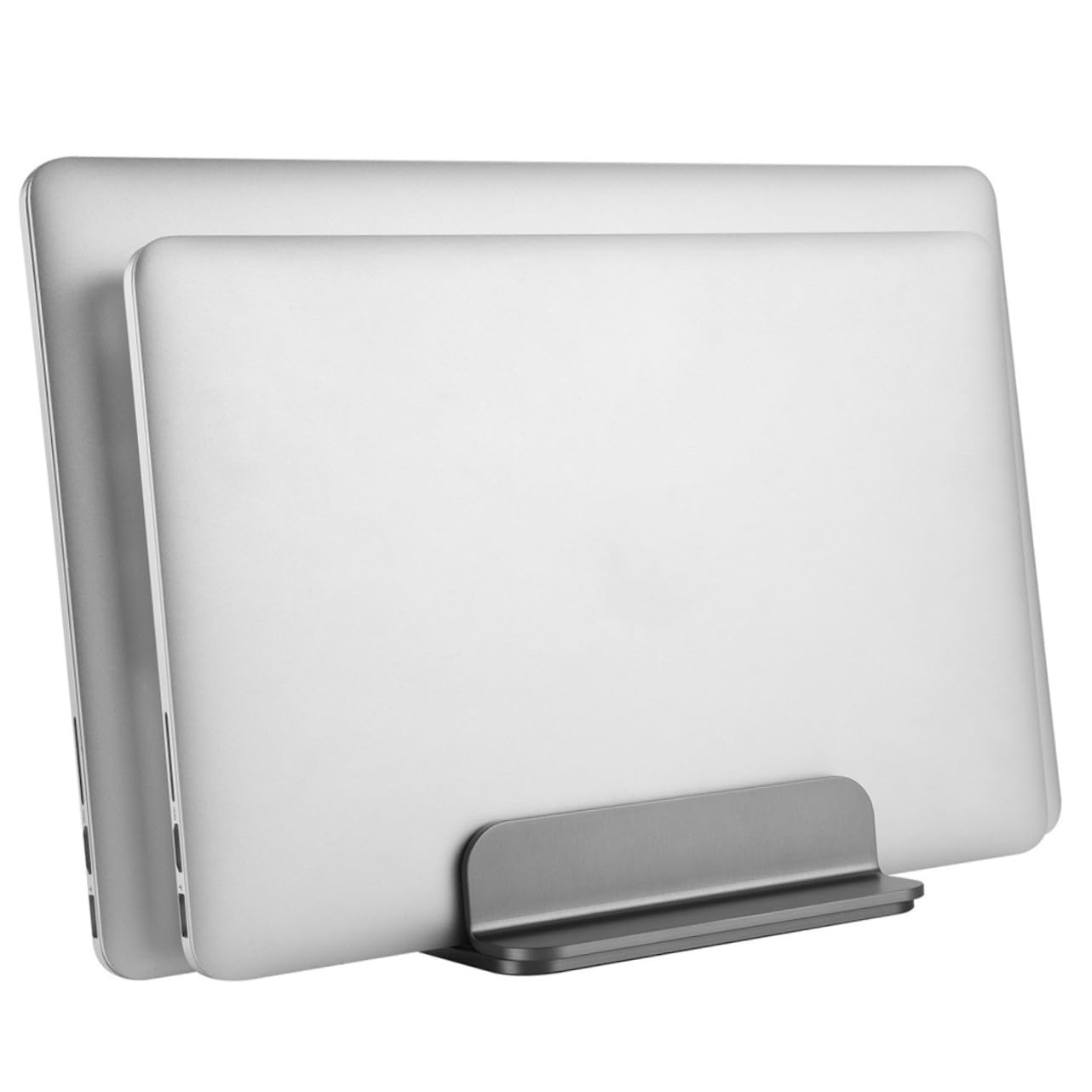 Soporte Vertical para Portátil Doble de Aluminio Soporte y Resistente para Laptop y Tablet Base Portátil Ligera y Práctica para Escritorio