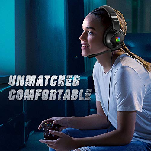 ONIKUMA Fone de ouvido para jogos PS4 com cancelamento de ruído com microfone retrátil para Xbox One