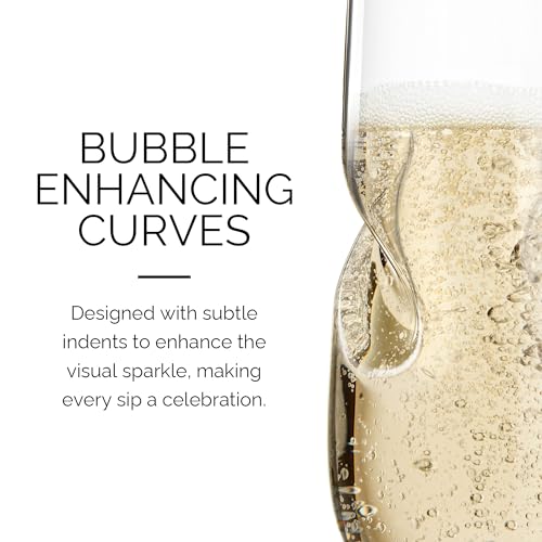 Copas de vino espumoso con diseño elegante de burbujas set de cristalería fina stemless 4