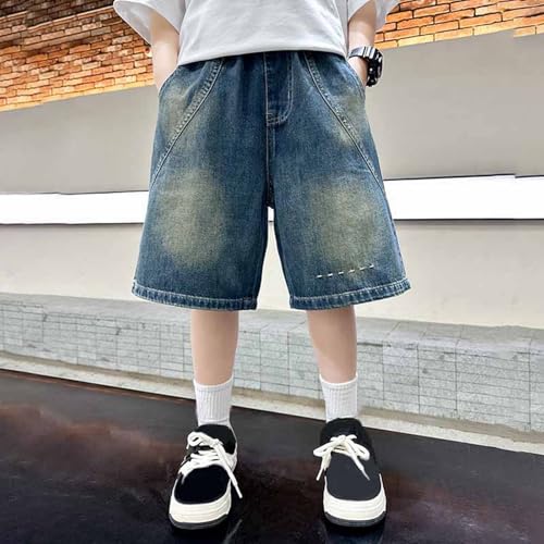 Pantalones cortos vaqueros informales de verano con bolsillos para niños 4