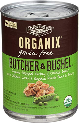Castor & Pollux Organix Grain Free Butcher & Bushel Organic Chopped Turkey & Chicken Dinner Adult Canned Dog Food, (12) 12..7oz cans