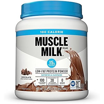 Muscle Milk ZERO, 100 Calorie Protein Powder, Chocolate, 15g Protein, 1.65 Pound, 25 Servings